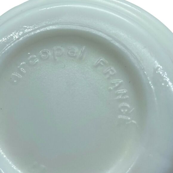 Goose Print Coffee Mug Vintage Arcopal France White Blue Ribbon Set Of Four - Picture 8 of 16